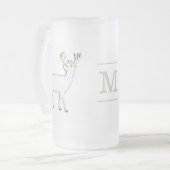 Rotwild mit Monogramm-Glas Stein Mattglas Bierglas (Vorderseite Links)