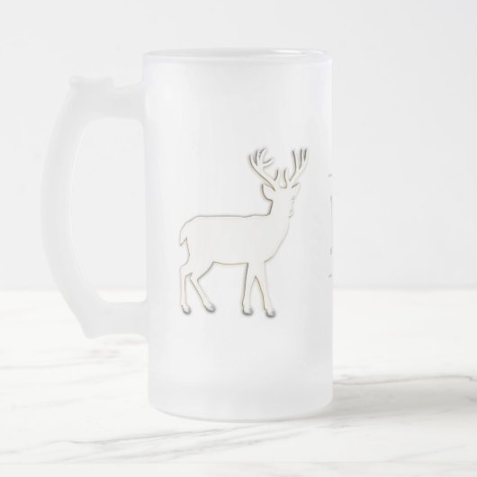 Rotwild mit Monogramm-Glas Stein Mattglas Bierglas (Links)