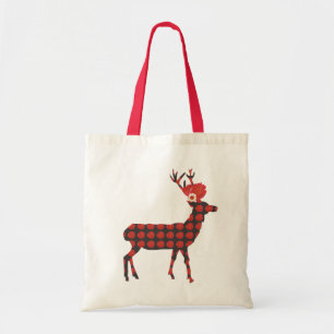 Rotwild mit Sommer-Blumen/Tasche Tragetasche