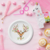 Rotwild-PapierTeller-Babydusche Waldgeweihe Pappteller (Party)