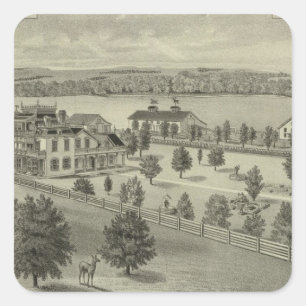 Rotwild-Park-Platz-Bauernhof, starke Stadt, Kansas Quadratischer Aufkleber