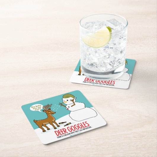 ROTWILD-SCHUTZBRILLEN-LUSTIGE RECHTECKIGER PAPPUNTERSETZER (Vor Ort)