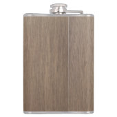 Rotwild-Silhouette graviert auf hölzernem Entwurf Flachmann (Rückseite)