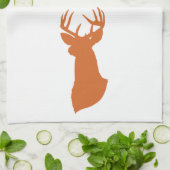 Rotwild-Silhouette-Küchen-Tuch | {Orange} Geschirrtuch (Gefaltet)