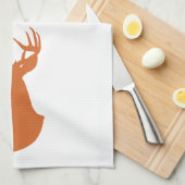 Rotwild-Silhouette-Küchen-Tuch | {Orange} Geschirrtuch (Viertel Falte)