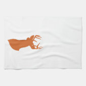 Rotwild-Silhouette-Küchen-Tuch | {Orange} Geschirrtuch (Horizontal)