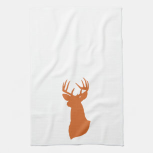 Rotwild-Silhouette-Küchen-Tuch   {Orange} Geschirrtuch