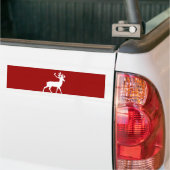 Rotwild-Silhouette - Rot und Weiß Autoaufkleber (Auf Lkw)