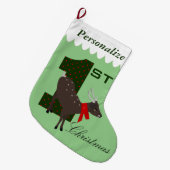 Rotwild-Strumpf des Babys personalisierter erstes Großer Weihnachtsstrumpf (Vorderansicht (hängend))