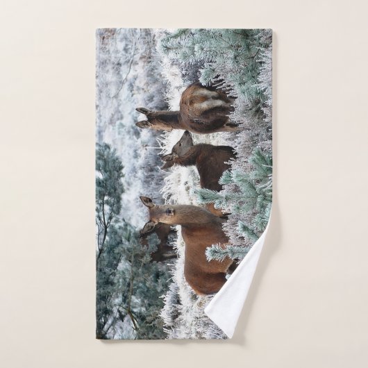 Rotwild-Trio-Badezimmer-Tuch-Set Badhandtuch Set (Handtuch)