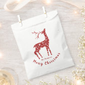 Rotwild und Schneeflocken personalisierte Weihnach Geschenktütchen (Ausgeschnitten)