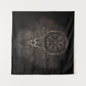 Rotwild und Vegvisir - Viking-Navigations-Kompass Wandteppich (Vorderseite (Horizontal))