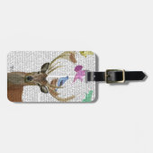 Rotwild-und Vogel-Nest-Pastellfarben Gepäckanhänger (Vorderseite horizontal)