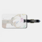 Rotwild-und Vogel-Nest-Pastellfarben Gepäckanhänger (Rückseite horizontal)