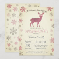 Rotwild-Winter-Rosa-Mädchen-Babyparty-Schneeflocke