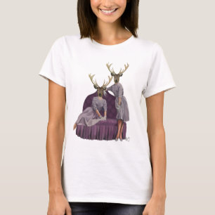 Rotwild-Zwillinge in Lila T-Shirt