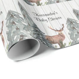 Rotwilddurchschnittliche Evergreens-Babyparty Geschenkpapier