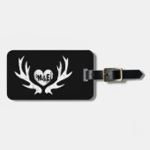 Rotwildgeweih-Reise-Gepäckanhänger des rustikalen Gepäckanhänger (Vorderseite horizontal)