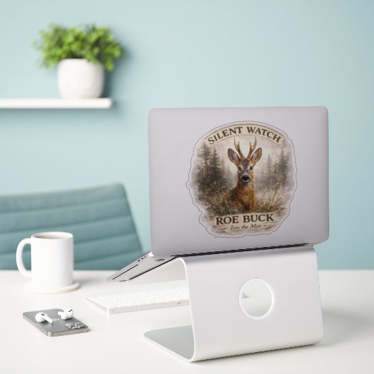Rotwildjagd Aufkleber (Laptop auf Schreibtisch)