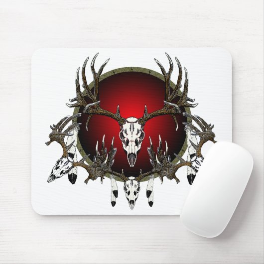Rotwildschädel Mousepad (Mit Mouse)