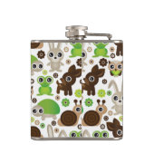 Rotwildschildkrötehäschen-Tiertapete Flachmann (Rückseite)