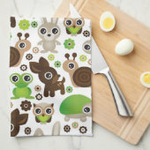 Rotwildschildkrötehäschen-Tiertapete Handtuch (Viertel Falte)