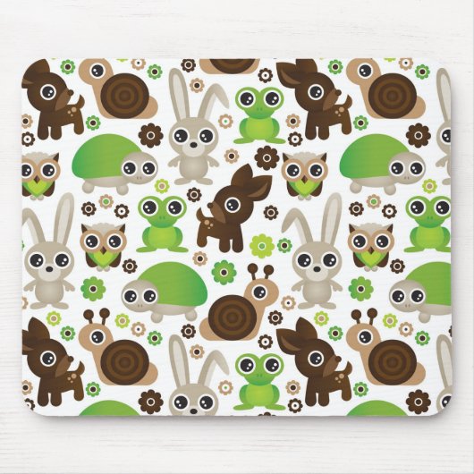 Rotwildschildkrötehäschen-Tiertapete Mousepad (Vorne)