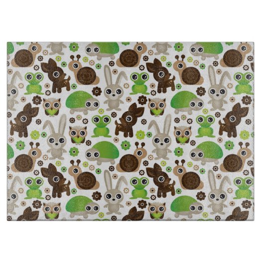 Rotwildschildkrötehäschen-Tiertapete Schneidebrett (Vorderseite)