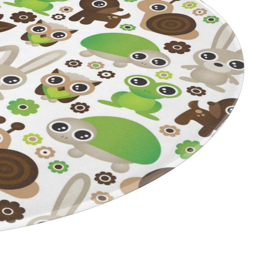 Rotwildschildkrötehäschen-Tiertapete Schneidebrett (Ecke)