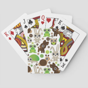 Rotwildschildkrötehäschen-Tiertapete Spielkarten
