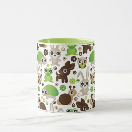 Rotwildschildkrötehäschen-Tiertapete Tasse (Zentrum)