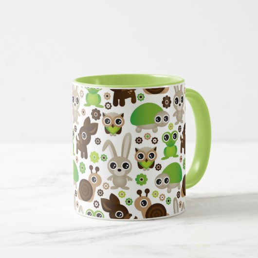 Rotwildschildkrötehäschen-Tiertapete Tasse (VorderseiteRechts)