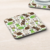 Rotwildschildkrötehäschen-Tiertapete Untersetzer (Linke Seite)