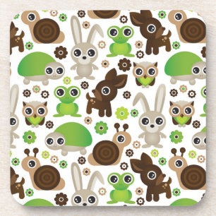 Rotwildschildkrötehäschen-Tiertapete Untersetzer