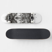 Rotwildwolf (Schwarzweiss) Skateboard (Horizontal)