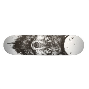 Rotwildwolf (Schwarzweiss) Skateboard