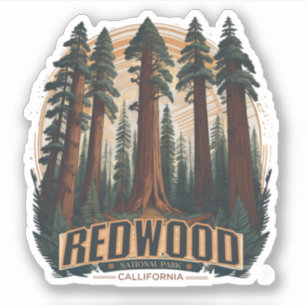 Rotwood National Staat Park, Coastal California Aufkleber