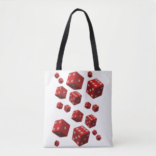 Rotwürfel in Tote Tasche