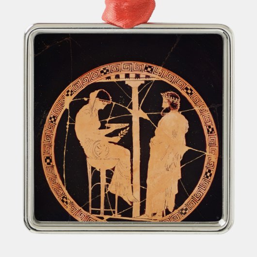 Rotzahl von Athen kylix, das Aegeus darstellt Silbernes Ornament (Vorne)