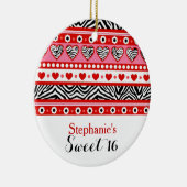 Rotzebraherz Sweet 16 Party Ornament (Rechts)