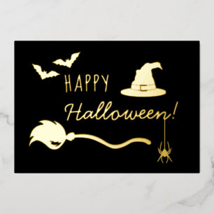 Rotzhut und Broom mit Spinne und Fledermaus Folien Feiertagskarte