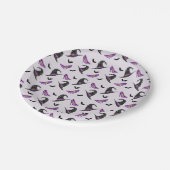 Rotzhut und Heels mit Fledermausmuster Pappteller (Schrägansicht)