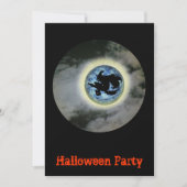 Rotzstock Blauer Mond Halloween Einladung (Vorderseite)