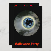 Rotzstock Blauer Mond Halloween Einladung (Vorne/Hinten)