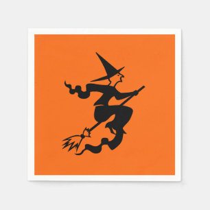 Rotzunge auf Broomstick Halloween 4Nellie Serviette