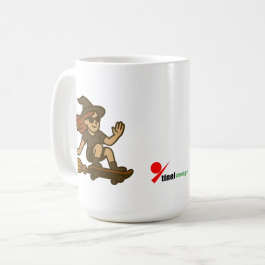 "Rotzunge auf Rädern - Skate-Stil Kaffeetasse (Vorderseite Links)