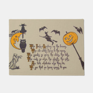 Rotzunge Bat Owl Black Cat Jack O' Lantern Fußmatte