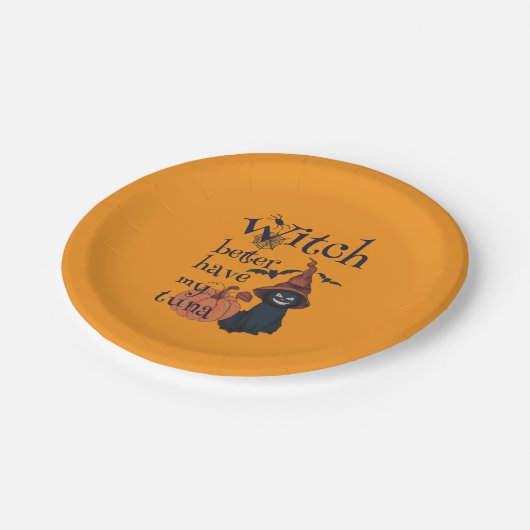 Rotzunge besser meinen Thunfisch haben Pappteller (Schrägansicht)