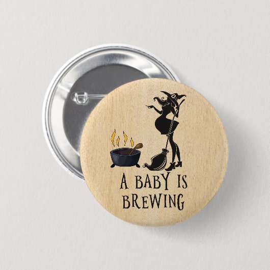 Rotzunge Brauen Mutterschafts-Babydusche Butto Button (Vorne & Hinten)