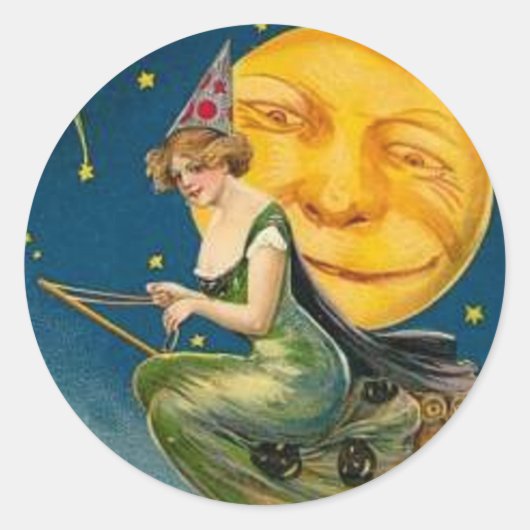 Rotzunge Fliegenmond - Halloween-Sticker Runder Aufkleber (Vorderseite)